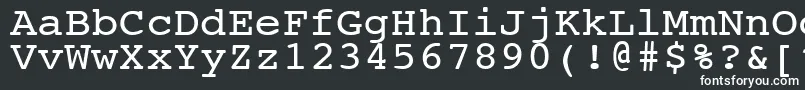 NtcouriervkNormal110n-fontti – valkoiset fontit mustalla taustalla