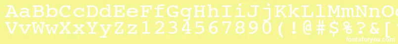 NtcouriervkNormal110n-fontti – valkoiset fontit keltaisella taustalla