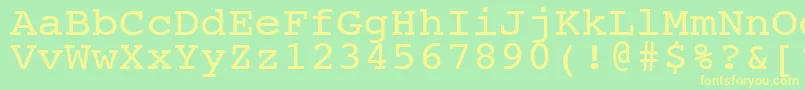 NtcouriervkNormal110n-fontti – keltaiset fontit vihreällä taustalla