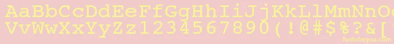 NtcouriervkNormal110n-fontti – keltaiset fontit vaaleanpunaisella taustalla