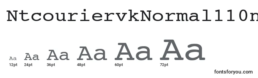 NtcouriervkNormal110n Font Sizes