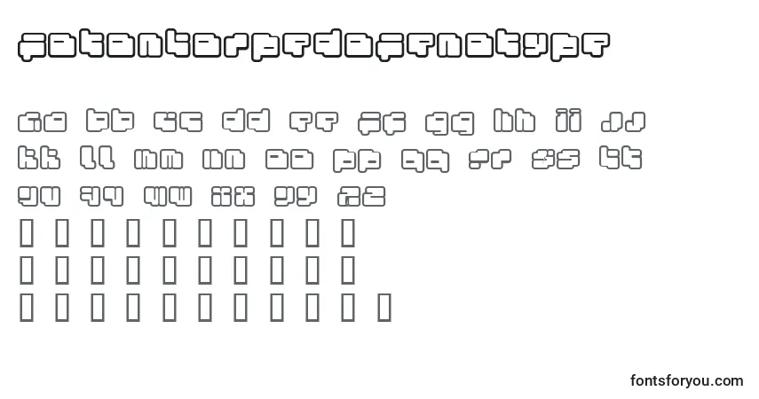 Czcionka FotonTorpedoFenotype – alfabet, cyfry, specjalne znaki
