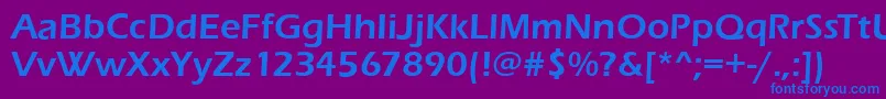EnnisDemiRegular-Schriftart – Blaue Schriften auf violettem Hintergrund