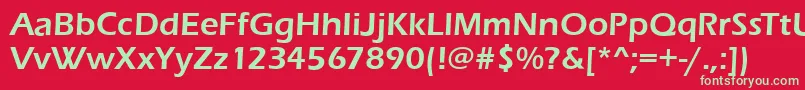 EnnisDemiRegular Font – Green Fonts on Red Background