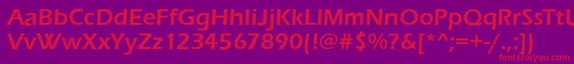 EnnisDemiRegular-Schriftart – Rote Schriften auf violettem Hintergrund