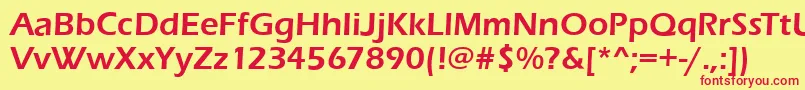 EnnisDemiRegular Font – Red Fonts on Yellow Background