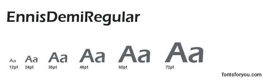 Размеры шрифта EnnisDemiRegular