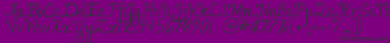 Jandaromantic Font – Black Fonts on Purple Background