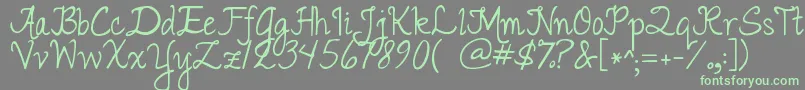 Jandaromantic Font – Green Fonts on Gray Background