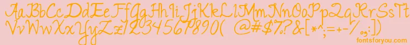 Jandaromantic Font – Orange Fonts on Pink Background