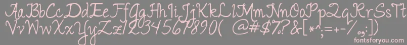 Jandaromantic-Schriftart – Rosa Schriften auf grauem Hintergrund
