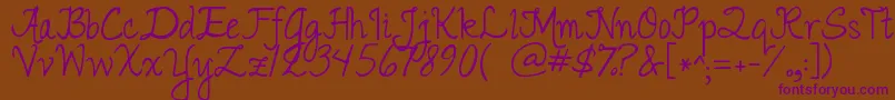 Jandaromantic-fontti – violetit fontit ruskealla taustalla