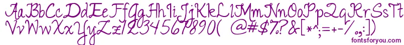 Jandaromantic Font – Purple Fonts on White Background