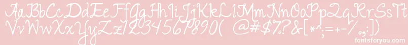 Шрифт Jandaromantic – белые шрифты на розовом фоне