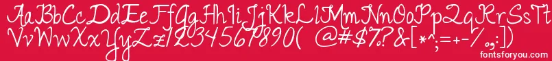 Jandaromantic Font – White Fonts on Red Background