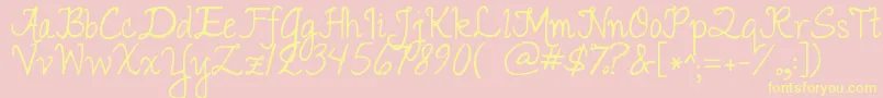 Jandaromantic-Schriftart – Gelbe Schriften auf rosa Hintergrund