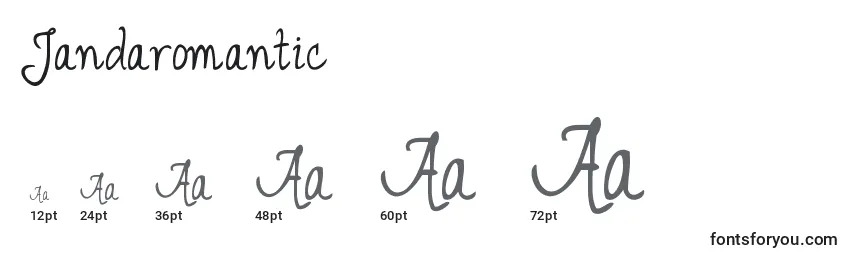 Jandaromantic Font Sizes