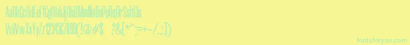 NerettaTrash-Schriftart – Grüne Schriften auf gelbem Hintergrund