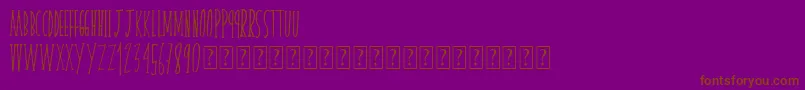 フォントSkinnyserif – 紫色の背景に茶色のフォント