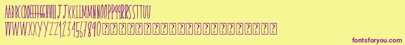 Czcionka Skinnyserif – fioletowe czcionki na żółtym tle