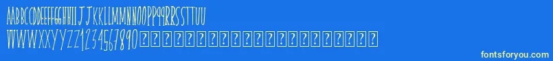 Czcionka Skinnyserif – żółte czcionki na niebieskim tle