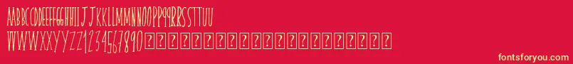 Skinnyserif Font – Yellow Fonts on Red Background