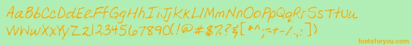 Lehn169 Font – Orange Fonts on Green Background