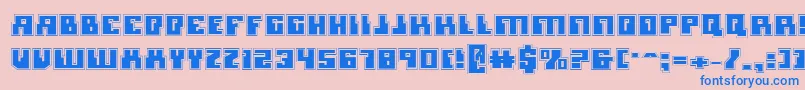 Więcej informacji o czcionce MicronianAcademy Czcionka MicronianAcademy – niebieskie czcionki na różowym tle