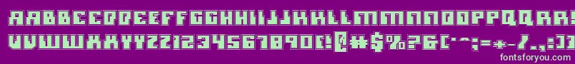 MicronianAcademy Font – Green Fonts on Purple Background