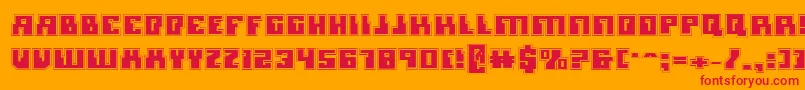 MicronianAcademy Font – Red Fonts on Orange Background