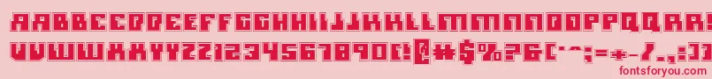 MicronianAcademy Font – Red Fonts on Pink Background