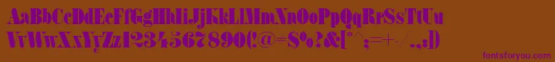 FatfacecttRegular Font – Purple Fonts on Brown Background