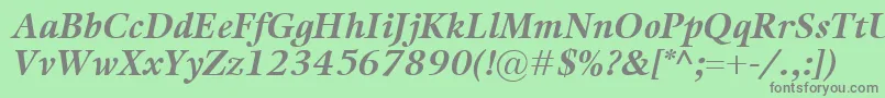 フォントKalixBolditalic – 緑の背景に灰色の文字