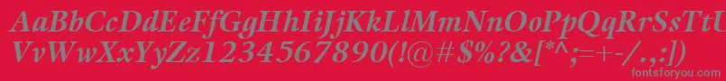 フォントKalixBolditalic – 赤い背景に灰色の文字