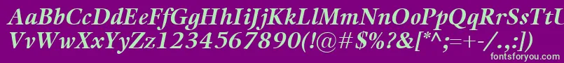 KalixBolditalic Font – Green Fonts on Purple Background