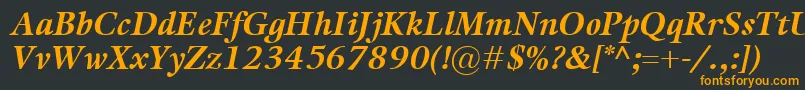 フォントKalixBolditalic – 黒い背景にオレンジの文字