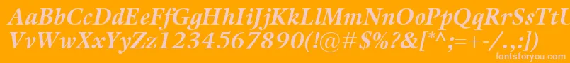 Weitere Informationen zur KalixBolditalic-Schriftart KalixBolditalic-Schriftart – Rosa Schriften auf orangefarbenem Hintergrund