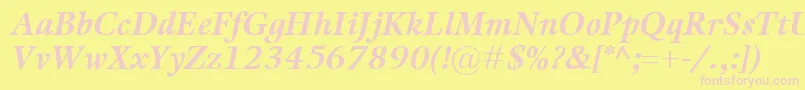 KalixBolditalic Font – Pink Fonts on Yellow Background