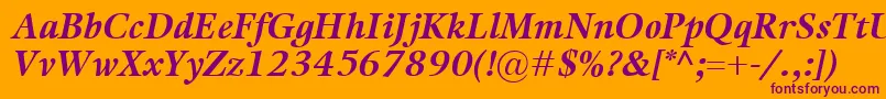 KalixBolditalic Font – Purple Fonts on Orange Background