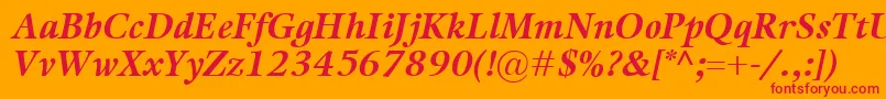 フォントKalixBolditalic – オレンジの背景に赤い文字