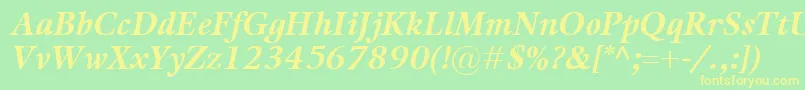 KalixBolditalic Font – Yellow Fonts on Green Background