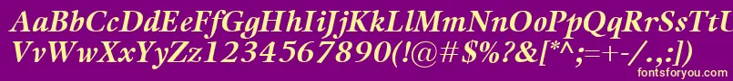 KalixBolditalic Font – Yellow Fonts on Purple Background