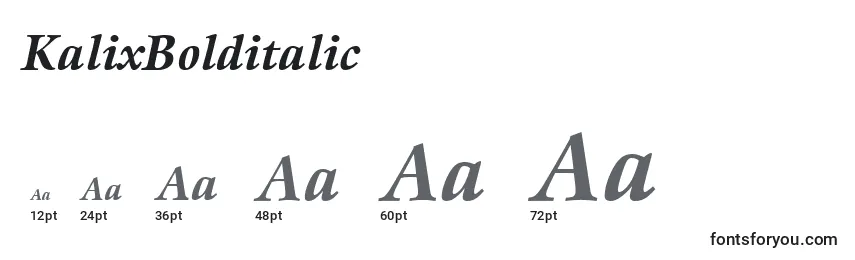 KalixBolditalic Font Sizes