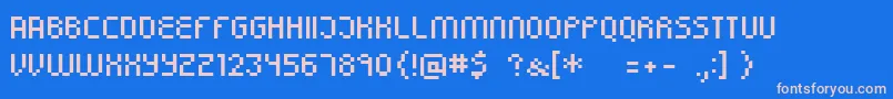 Simpletown Font – Pink Fonts on Blue Background