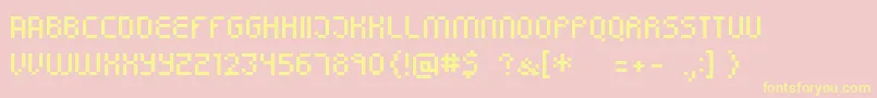 Simpletown Font – Yellow Fonts on Pink Background