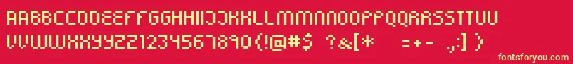 Simpletown Font – Yellow Fonts on Red Background