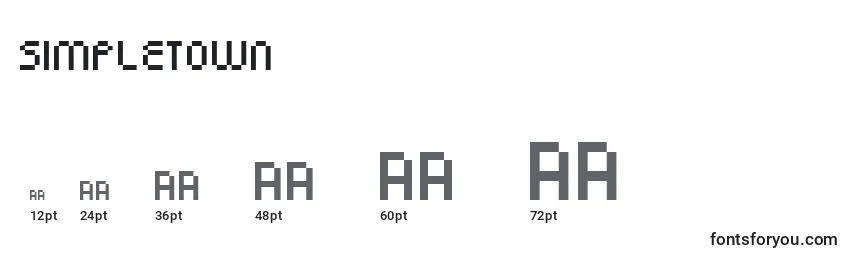 Simpletown Font Sizes