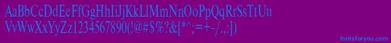 フォントTimeset75 – 紫色の背景に青い文字