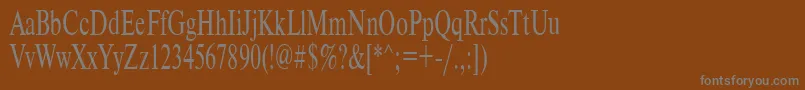 フォントTimeset75 – 茶色の背景に灰色の文字