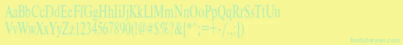 フォントTimeset75 – 黄色い背景に緑の文字